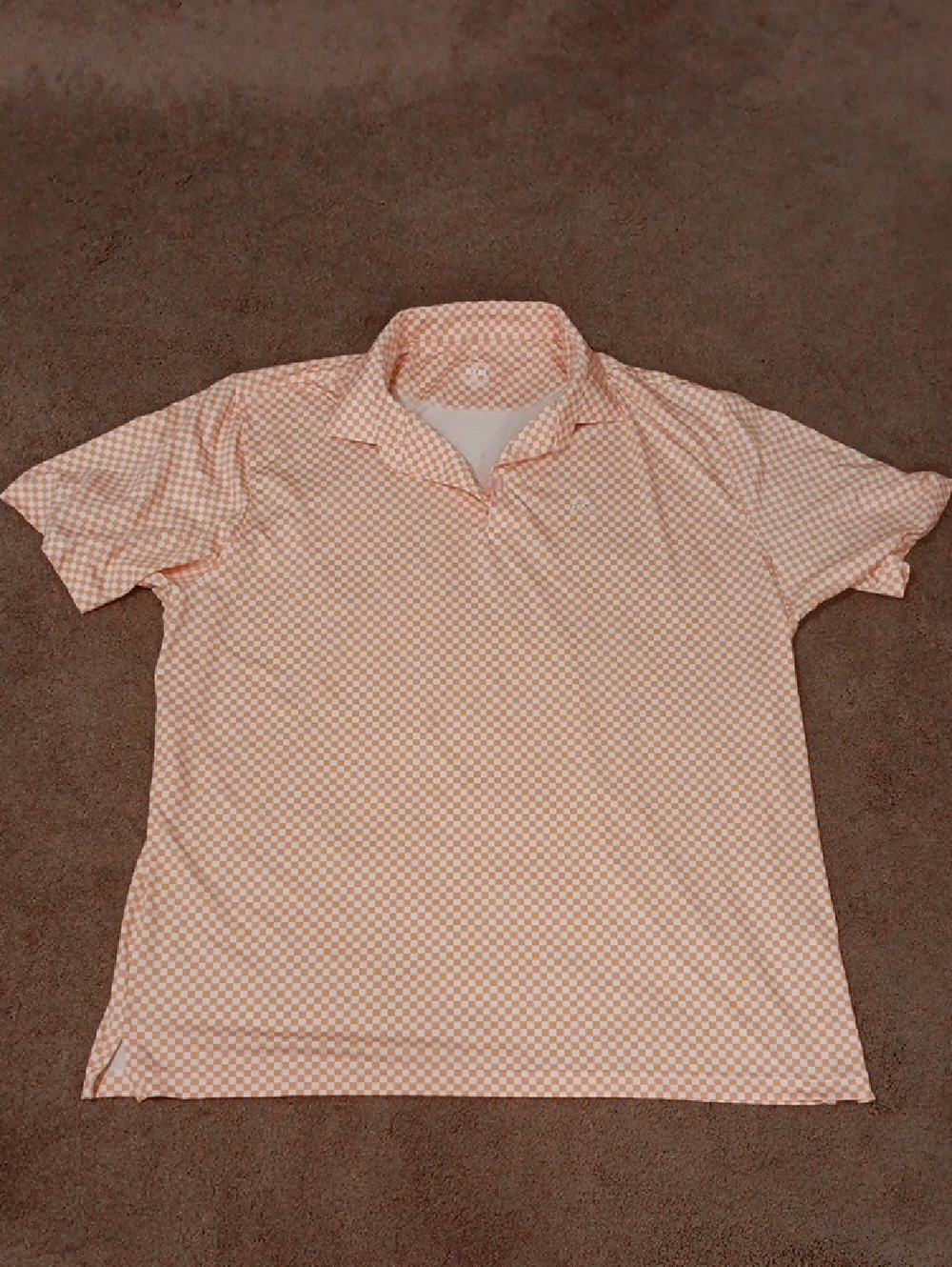 Rhoback Short-Sleeve Check Polo - Peach